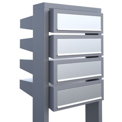 Bravios Briefkasten Briefkastenanlage Stairs for Four Grau Metallic m