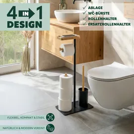 ELUNO WC-Bürstengarnitur 4in1 Schwarz