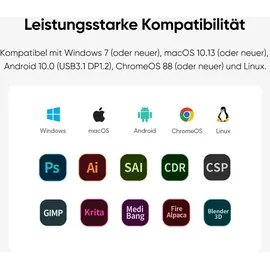 xppen Artist Pro 22 (Gen 2), 22 QHD 16384 Stufen USB Bluetooth