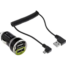 InLine USB DUAL+ KFZ-Ladeset 12,0 - 24,0 V Schwarz