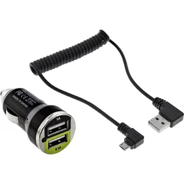 InLine USB DUAL+ KFZ-Ladeset 12,0 - 24,0 V Schwarz