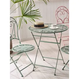 Beliani Bistroset grün Metall 2er Balkon Terrasse Zusammenklappbar Garten romantisch - Grün