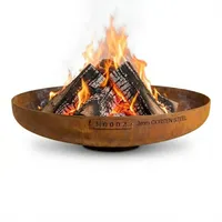 Moodz Feuerschale 120 cm - Feuerschalen für den Garten - Feuerstelle Outdoor & Feuertonne - Feuerschale mit opt. Grillrost aus hochwertigem Corten...