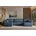 Ecksofa U-form mit Schlaffunktion und Bettkasten Blau