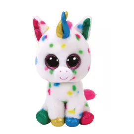 Ty 36891 Unicorn Beanie Boos Harmonie, Einhorn bunt 42cm, mit Glitzeraugen, Boo's, Mehrfarbig