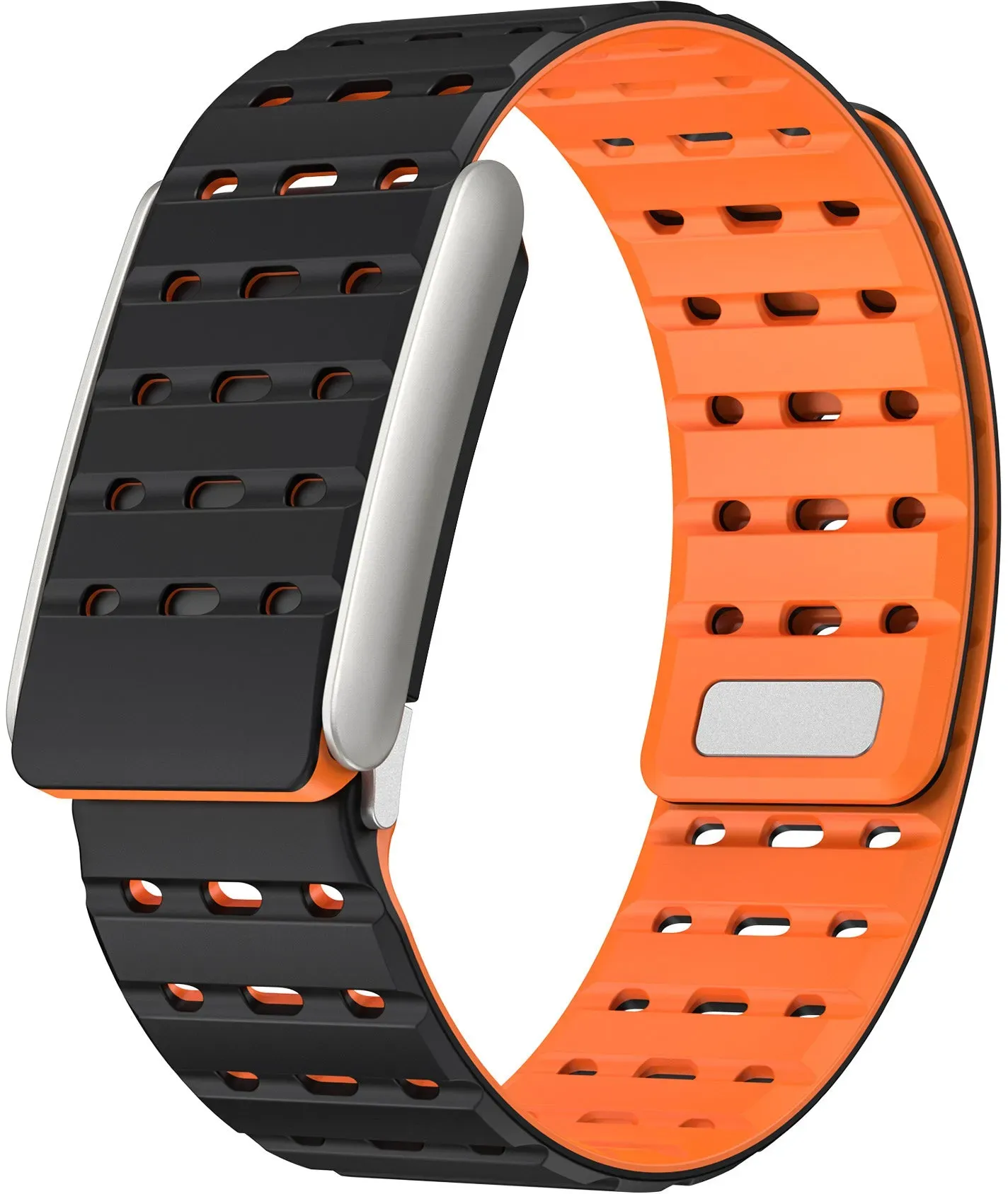 Strap-it Whoop 5.0 Armband Silikon für Whoop 5.0 - Schwarz/Orange - Magnetischer Verschluss