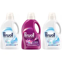 PERWOLL Flüssig-Set 3x 27 Waschladungen (81WL) 1x Color Blütenrausch & 2x White, Feinwaschmittel-Set reinigt sanft und erneuert Farben/Weiß und Fasern, mit Dreifach-Renew-Technologie