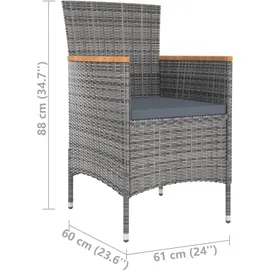 vidaXL Garten-Essgruppe 5-tlg. Grau