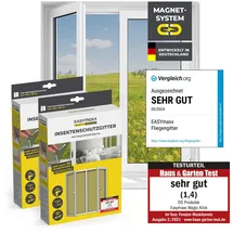 EasyMaxx Fliegengitter  mit Magic Click 130 x 150 cm schwarz 2 St.