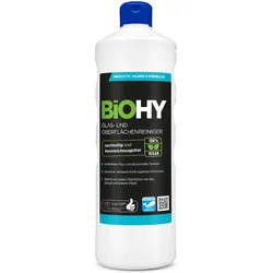 BiOHY Glas- und Oberflächenreiniger, Glasreiniger, Oberflächenreiniger, Fensterputzmittel 1 x 1 Liter Flasche
