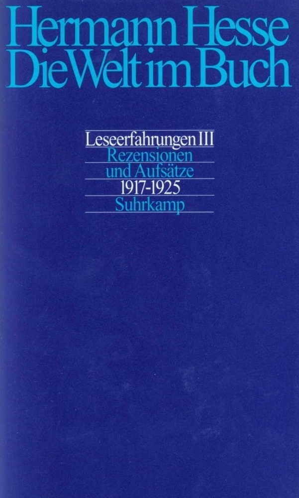 Rezensionen Und Aufsätze Aus Den Jahren 1917-1925 - Hermann Hesse  Leinen
