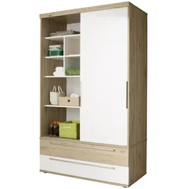 Paidi Schiebetürenschrank Fionn 124 x 207 x 64 cm Braun/Weiß