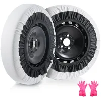 Vevor Verdickte Schneesocken für Reifen, Reifensocken aus Polyesterfaser mit elastischen Bändern, Reifenabdeckung mit Schneehaftung für Auto, SUV, Pickup und Lkw (2er-Pack) Mittel