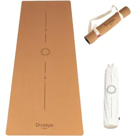 divasya Premium Yogamatte Kork | Naturkautschuk & Kork | inkl. Tragegurt