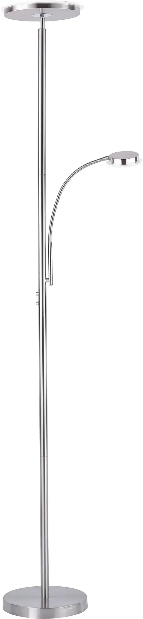 LED-Stehleuchte Hans in Nickelfarben max. 22 Watt