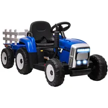Homcom Elektro-Kinderauto Traktor mit Anhänger blau (2-tlg)