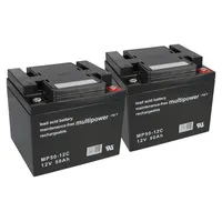 Multipower Akku kompatibel Jansen E-Mobile und Scooter 2x 12V 50Ah MP