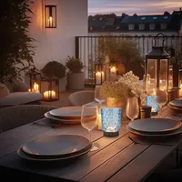 Briloner LED Akku-Tischleuchte Sunora blau 15 cm warmweiß dimmbar