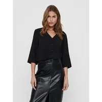 Only JDY Damen Hemd V-Ausschnitt Langärmlig Polyester