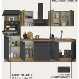 kochstation Küchenzeile Florida 270 cm schwarz