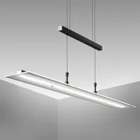 B.K.Licht LED Pendelleuchte I 20 W LED Pendellampe, stufenlos höhenverstellbar, dimmbar via Touch, warmweiße Lichtfarbe I I Echtglas I Deckenleuchte I Essz...