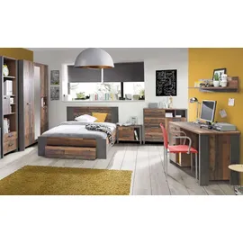 Forte Clif 140 x 200 cm old wood vintage dekor/beton dunkelgrau
