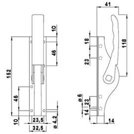DENI Tortreibriegel PLANO 10mm Schlaufenanzahl 2 STA hell verz.