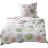 Traumschlaf Bettwäsche Kreise grün 240x220+2x80x80 cm,