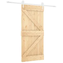 vidaXL Schiebetür rechts 90 x 210 cm Braun/Weiß