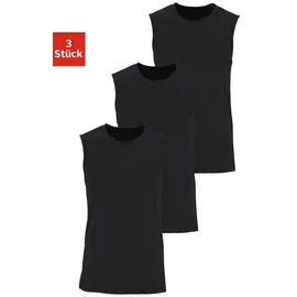 H.I.S. H.I.S Muscleshirt, Unterziehshirt, Unterhemd für Herren (3er-Pack) unifarben, Rundhalsausschnitt, aus Baumwolle schwarz 9/XXXL