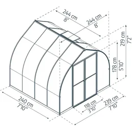 CANOPIA Bella Alu HKP 6 mm 6 m2 inkl. Fundament