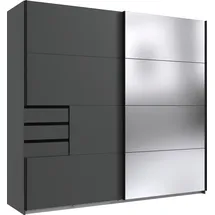 WIMEX Schwebetürenschrank - graphit - mit Spiegel - 225 cm