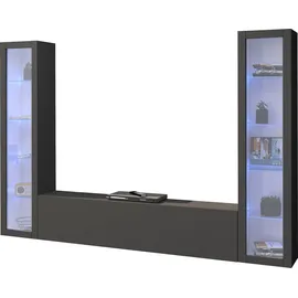Home Affaire Wohnwand HOME AFFAIRE "Maruska", grau (anthrazit, anthrazit), B:260cm H:180cm T:30cm, Holzwerkstoff, Kastenmöbel-Sets, Wohnwand