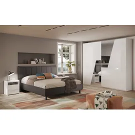 INOSIGN »Malmo, Nachtschrank 2er Set, B/T/H 52/40/58 cm, mit 2 Schubkästen,« Set, 2 Nachtkommoden, offene Ablage, Top 22 mm stark, Metallgriff, Weiss Hochglanz lack), weiß