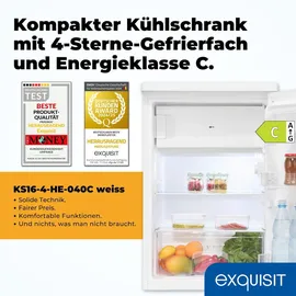 Exquisit KS16-4-HE-040C Kühlschrank (95 l, 850 mm hoch, Weiß)