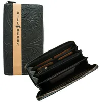 Hill Burry Geldbörse Geldbeutel Geldtasche Damen Blumen Leder schwarz Neu