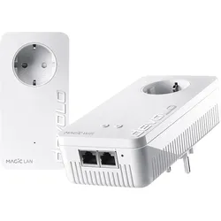 Devolo Magic 2 WiFi Next Starter Kit – Powerline-WLAN mit G.hn-Technologie (2400 Mbit/s, 3 LAN-Ports)