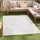 Carpet City In-& Outdoor Teppich - 120x170 cm - für Innen-& Außenbereich - Wetterfest Balkon-Teppich, Terrasse, Flur, Küche - Wohnzimmer-Teppiche - Hochtief/ 3D-Effekt - Streifen-Muster in Creme