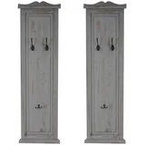 MCW Wandgarderobe H33 2er-Set Grau Shabby