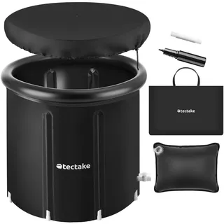 Tectake tectake® Eisbadetonne, faltbar, mit 3-facher Isolierung, zentraler Wasserablass und Ablaufhahn, inkl. Pumpe und Wasserkissen
