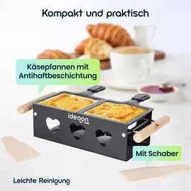 ideoon Raclette-Teelicht für 2 Personen schwarz