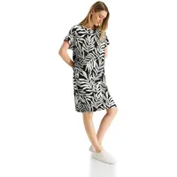 Cecil Damen Leinenkleid mit Print Black, XXL - XXL