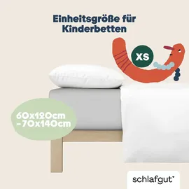 schlafgut Spannbettlaken Jersey 60 x 120 - 70 x 140 cm grau