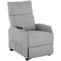 Raburg TV-Sessel Relaxsessel, Aufstehhilfe, Relax- und Liegefunktion, elektrisch, Ada, Hellgrau, Mikrofaser, Komfortschaum, 120 kg belastbar grau