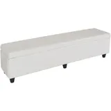 Mendler Aufbewahrungs-Truhe Kriens XXL, Leder + Kunstleder, 180x45x45cm ~ weiß