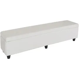 Mendler Aufbewahrungs-Truhe Kriens XXL, Leder + Kunstleder, 180x45x45cm ~ weiß