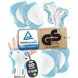 99flips Knieschoner Kinder Inliner Schoner Kinder - Protektoren - Flash - Größe S/M Hellblau - Knieschützer, Ellenbogenschützer & Handschützer - Schoner Set Schützer Inliner