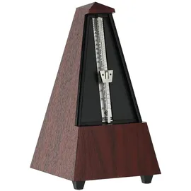 Wittner Metronom Taktell Pyramidenform System Maelzel Serie 855 - Kunststoffgehäuse - Mit Glocke - Mahagoni-Maserung - Mechanisch zum Aufziehen - Keine Batterien erforderlich - Made in Germany