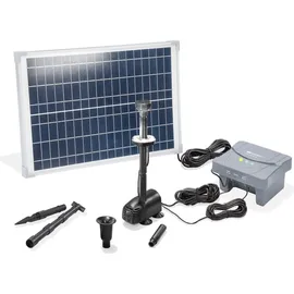esotec Solar Teichpumpenset 25/700 Led, Teichpumpe mit Filter, außen Sprinklerpumpe 700l/h, Lifepo4 Akku, Solarmodul 25w, Solarbrunnen, Gartenteic...