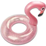 Aufblasbar Flamingo Schwimmring, Glitzer Rosa Schwimmring Luftmatratze Pool floa